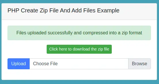PHP Create Zip File And Add Files Example
